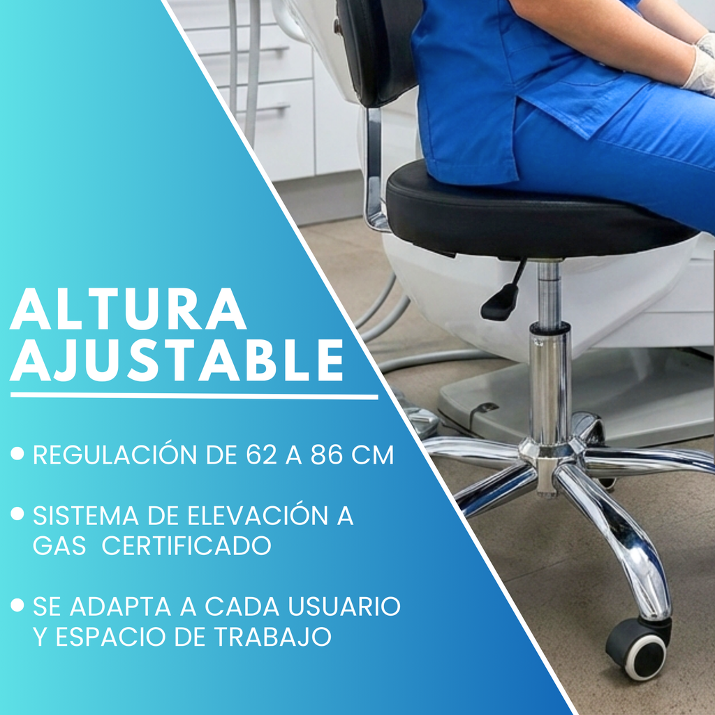 taburete medico giratorio con espaldar