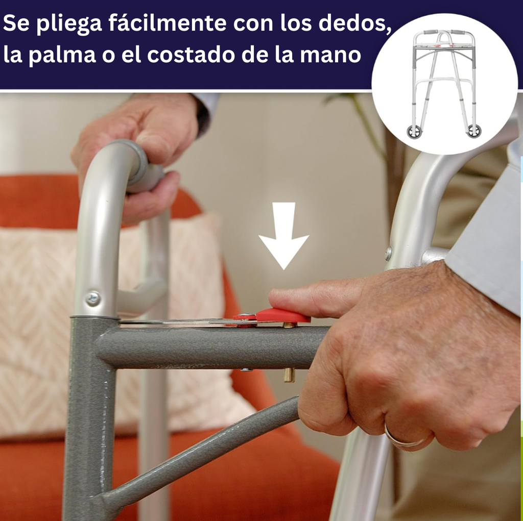 andador plegable de dos ruedas