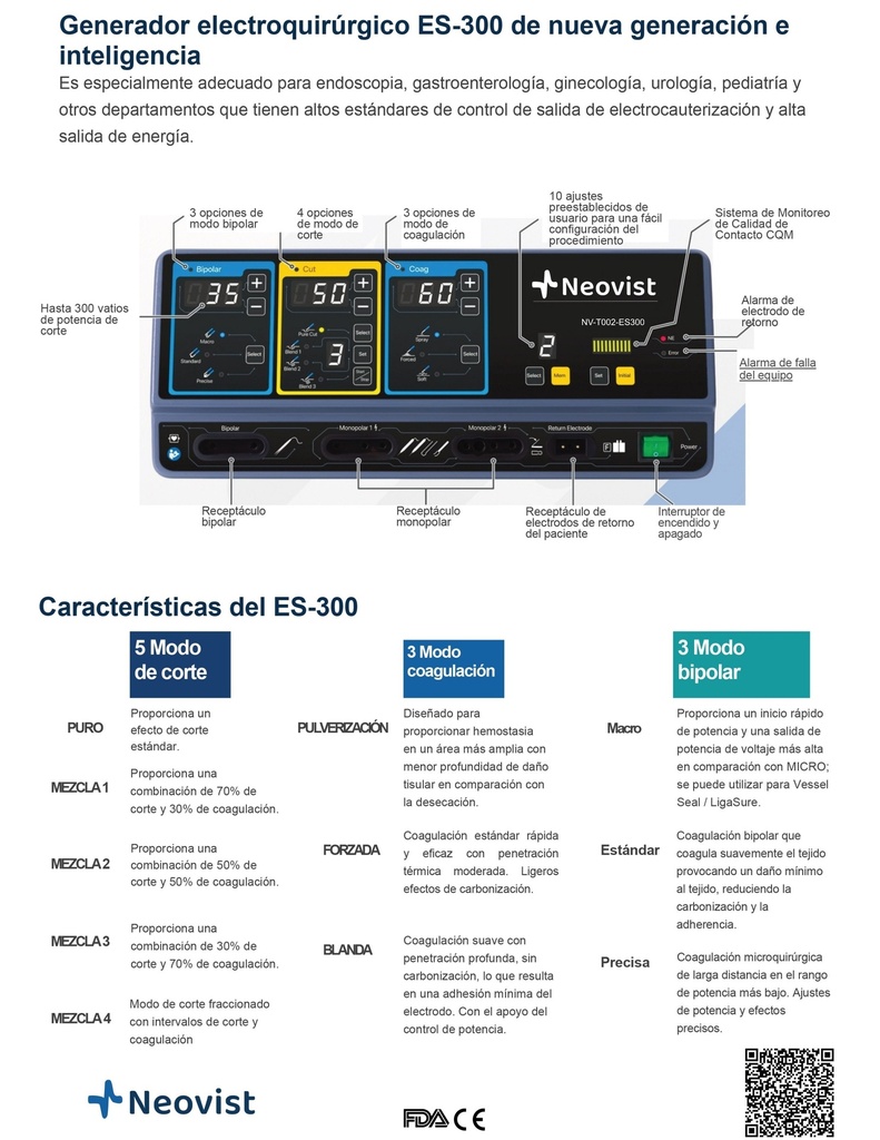 Electrocauterio / Electrobisturi 300V NV-T002-ES300 Neovist