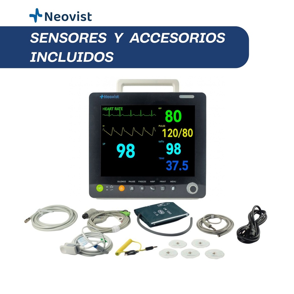 Monitor de signos vitales con batería recargable