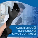 guantes de nitrilo negro