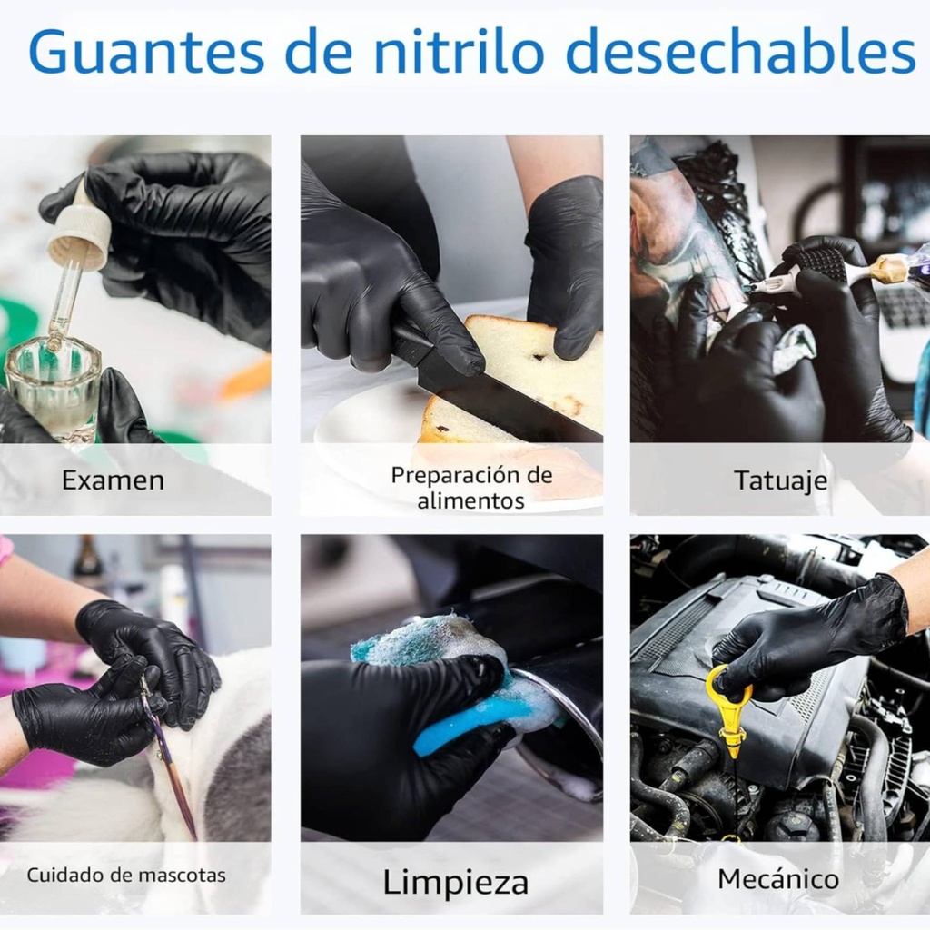 Guantes de nitrilo negro