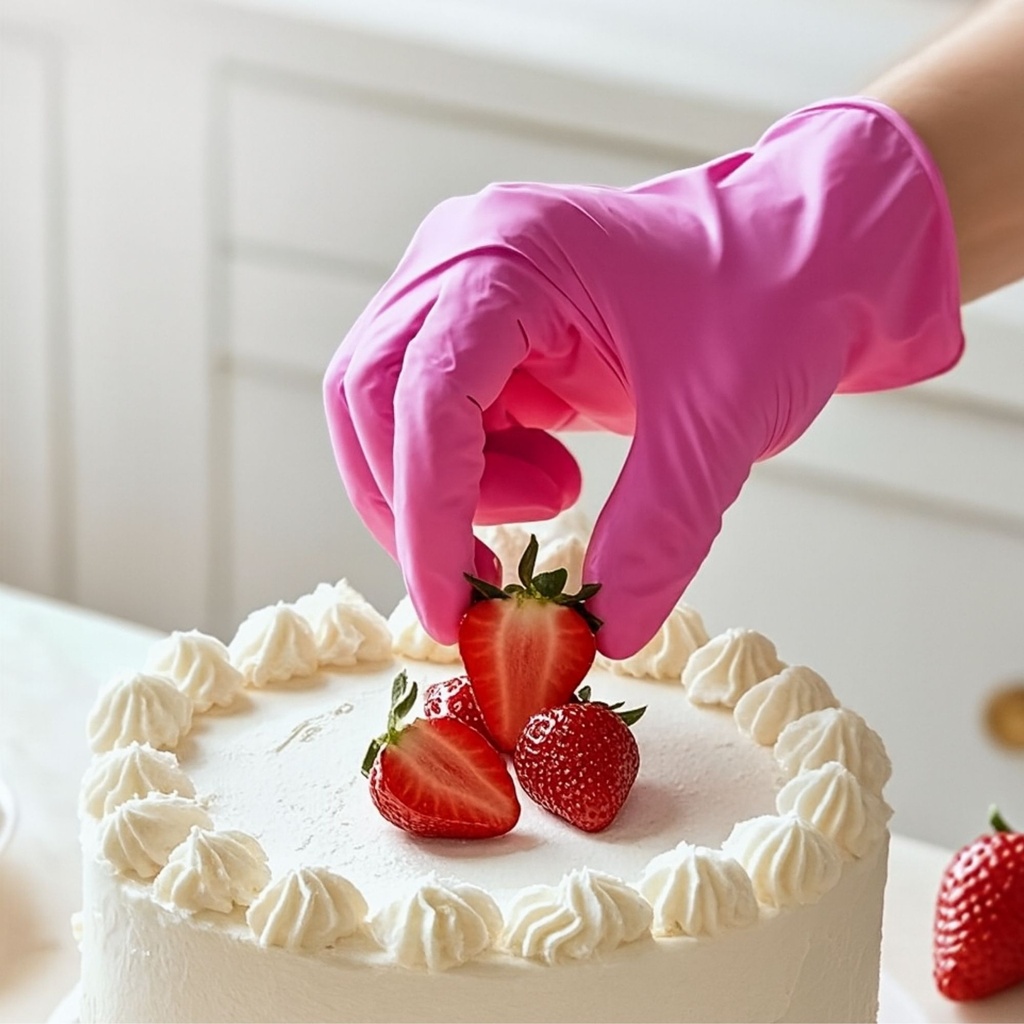 guante de nitrilo rosado para repoteria  venta mayorista