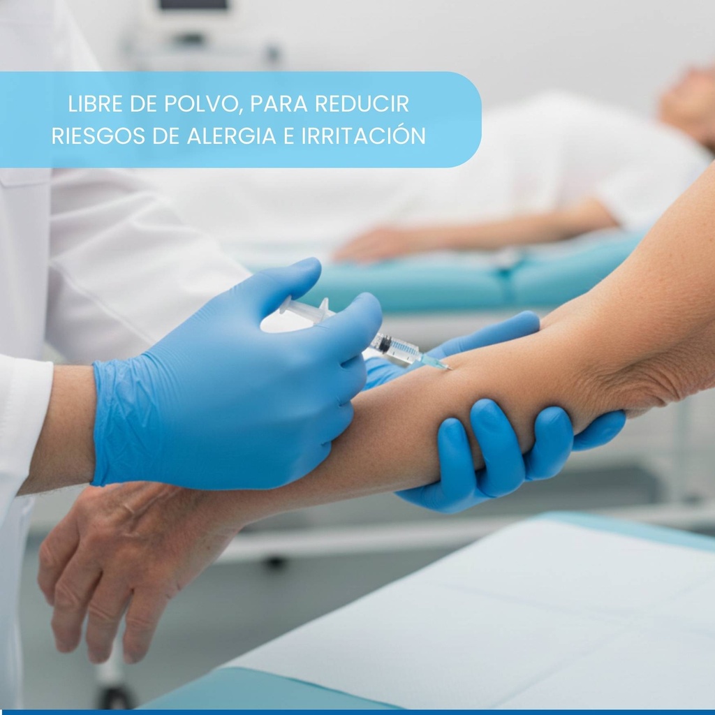 guante azul para medicos