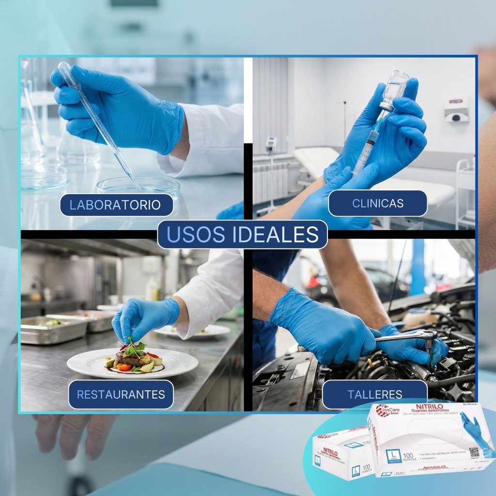 guantes de nitrilo sin polvo