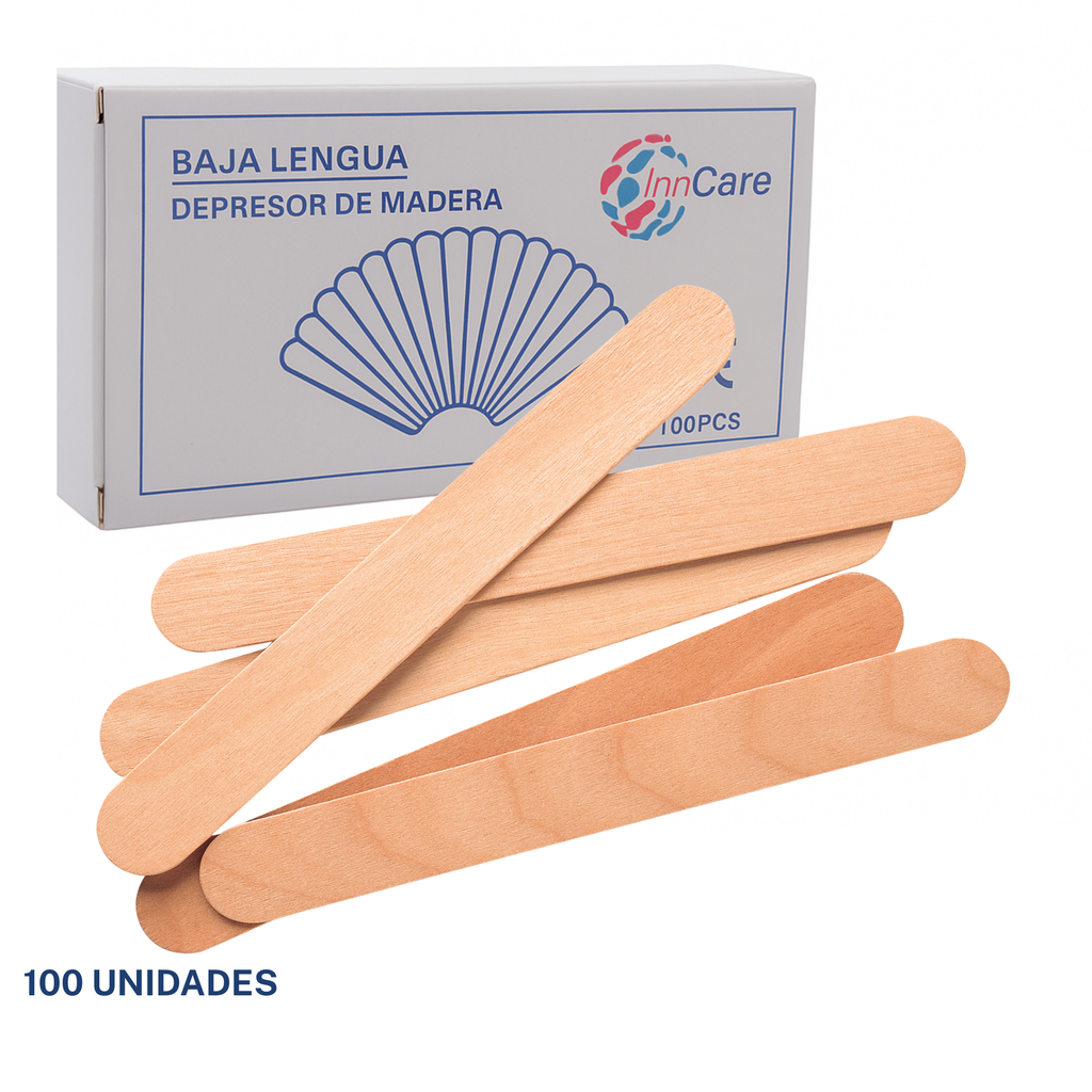 baja lengua de madera 100 unidades