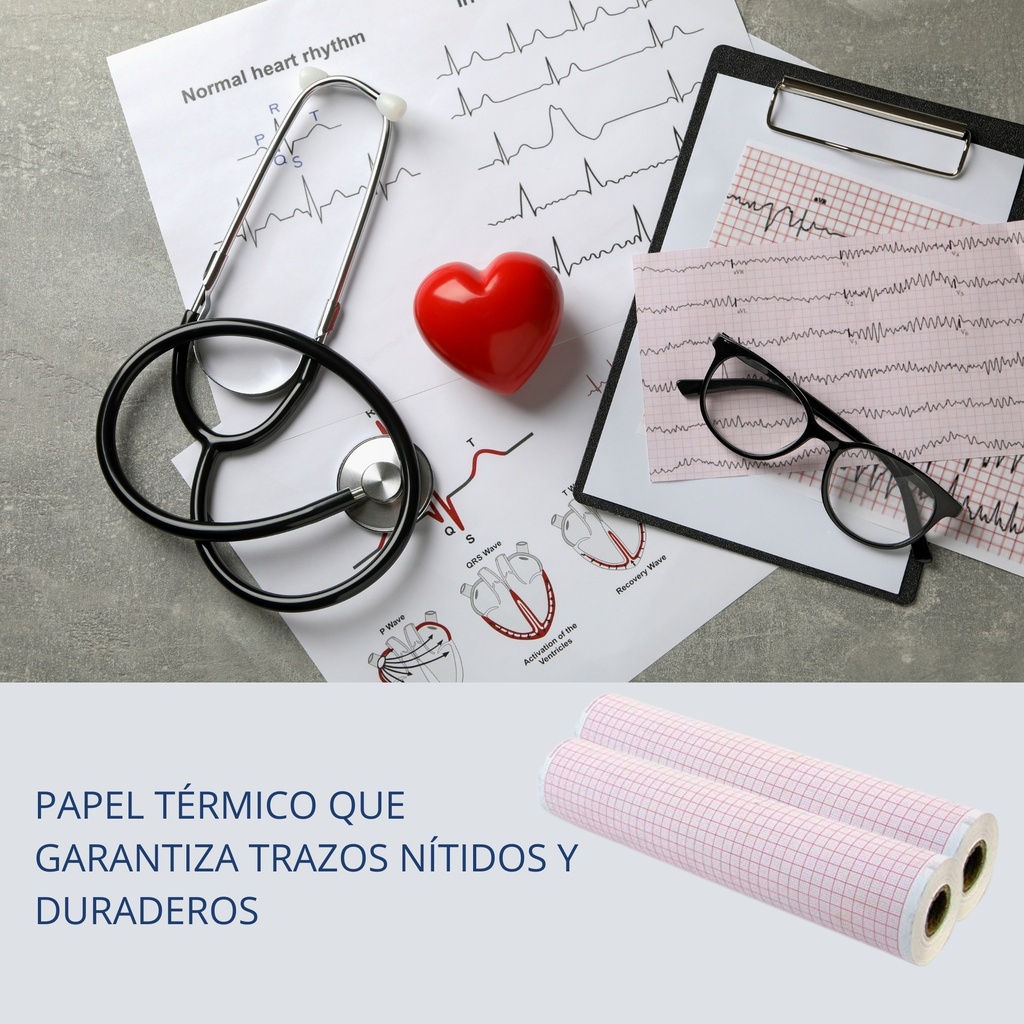  Papel EKG 210MM x 30M  para Electrocardiógrafos de 12 Canales  