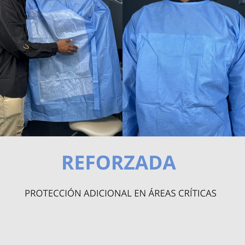 Bata Quirurgica Reforzada Esteril  Manga Larga Con Puño Desechable InnCare 