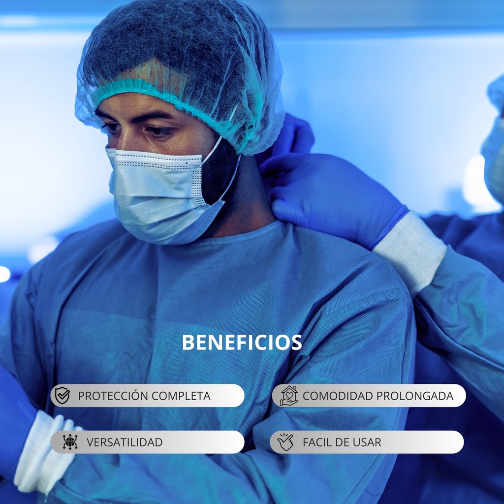 bata quirúrgica con puño