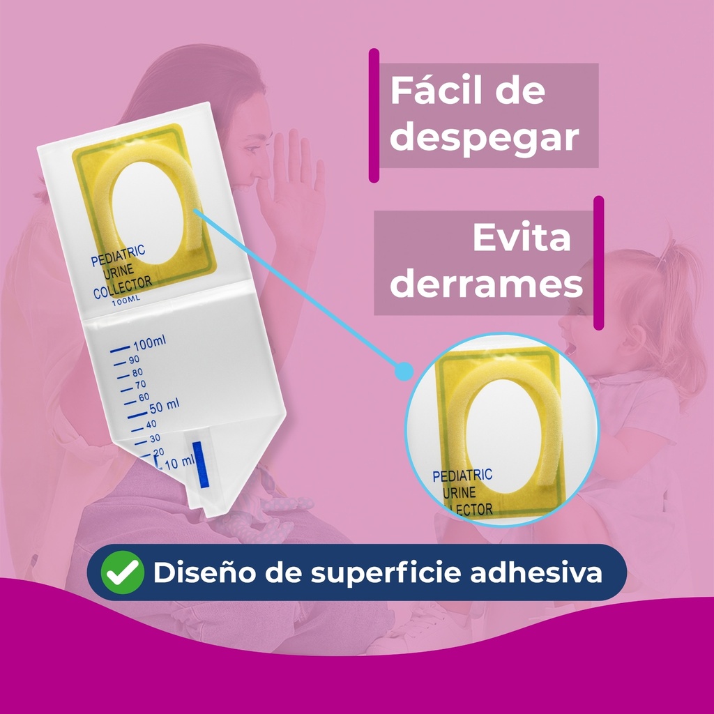 colector de orina pediátrico grado médico