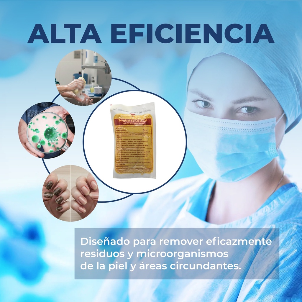 cepillo quirúrgico estéril con yodo