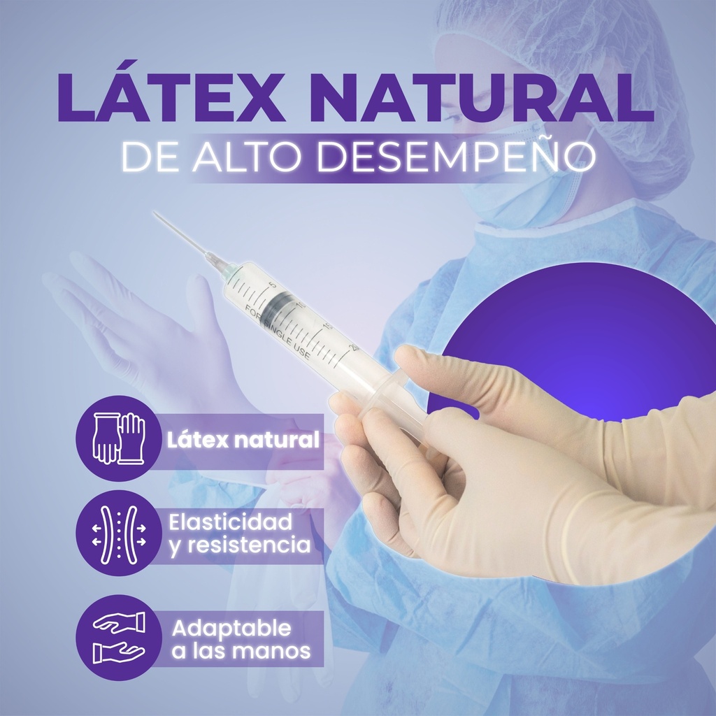 guantes de latex sin polvo