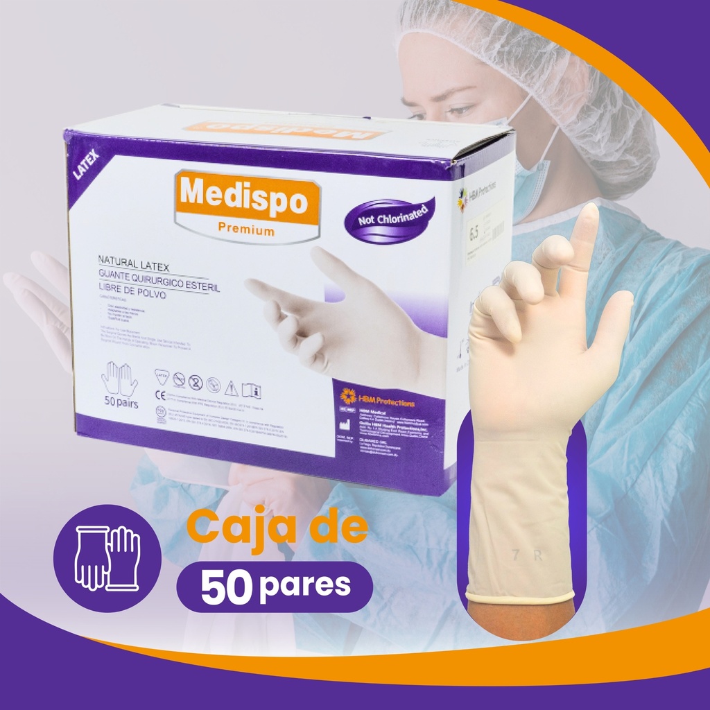 guantes estériles sin polvo para cirugía