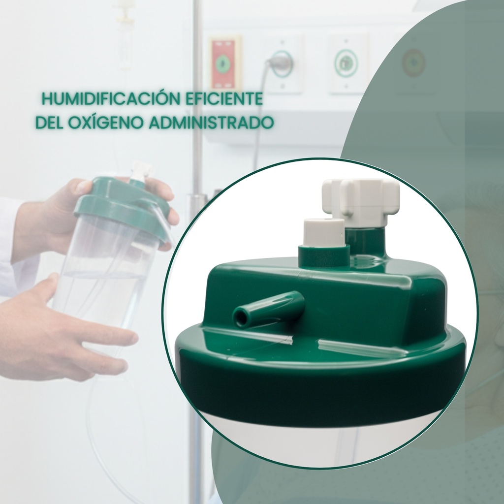 vaso para oxígeno con agua