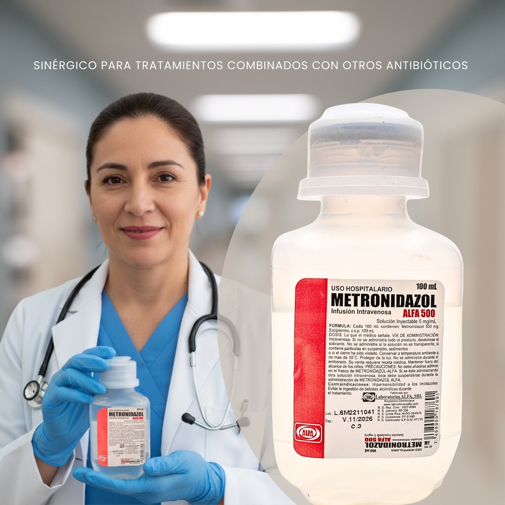 Metronal (infusión) de 500mg en Frasco de 100 ml