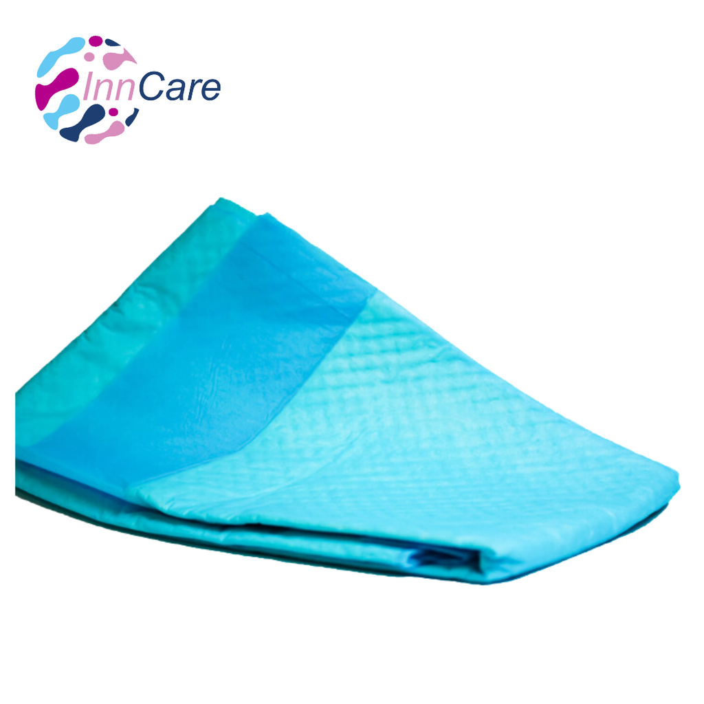 Sabanitas Desechables Absorbentes de 35 x 39" (90 cm x 100 cm) InnCare azul claro