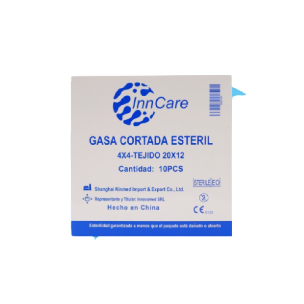 Compresa de Gasa 4X4 Estéril, Tejido 20 x 12, InnCare