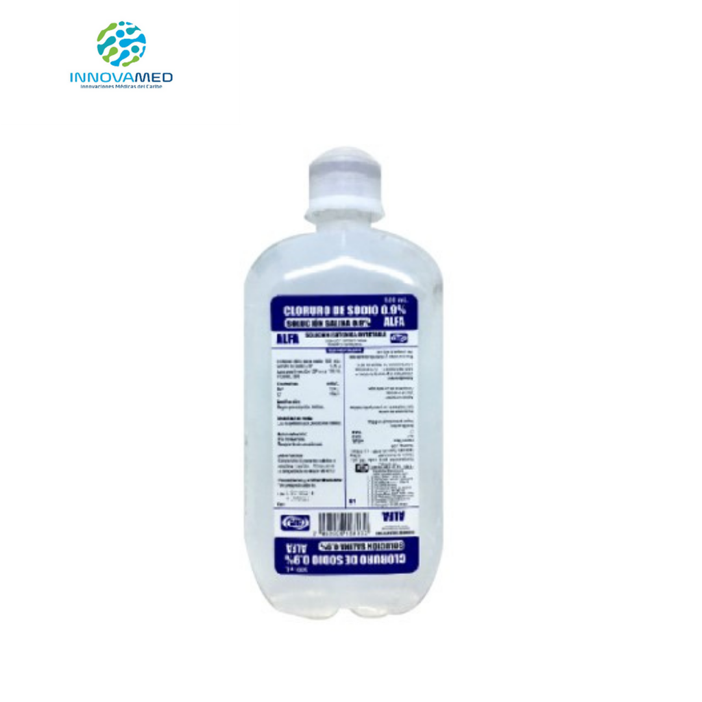 Solucion Salina al 0.9%  en Frasco de 1000 ML /Cloruro de Sodio / Suero Alfa 