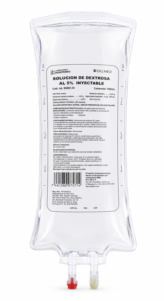 [JTQDIN] Dextrosa al 5% en Bolsa de 1000ML Solución Inyectable ALFA 
