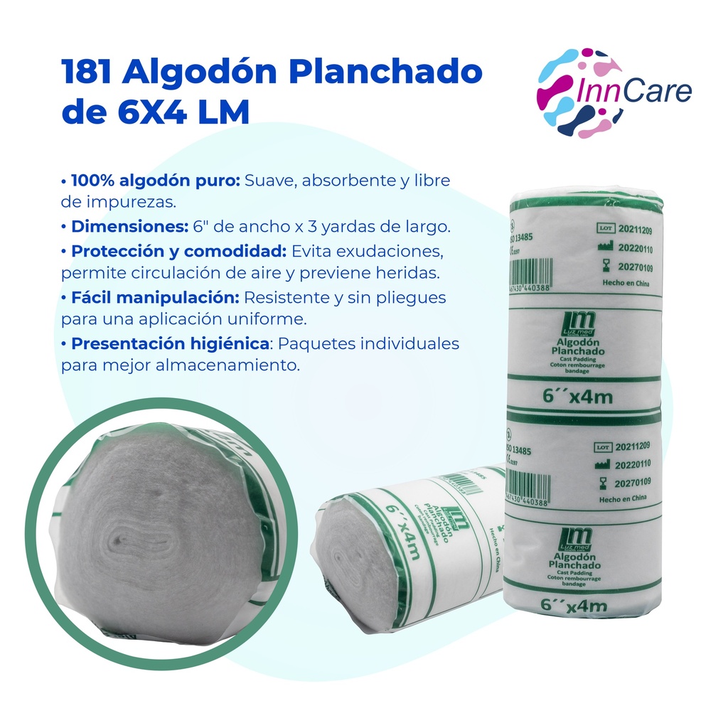 Algodón Planchado de 6X4 LM InnCare