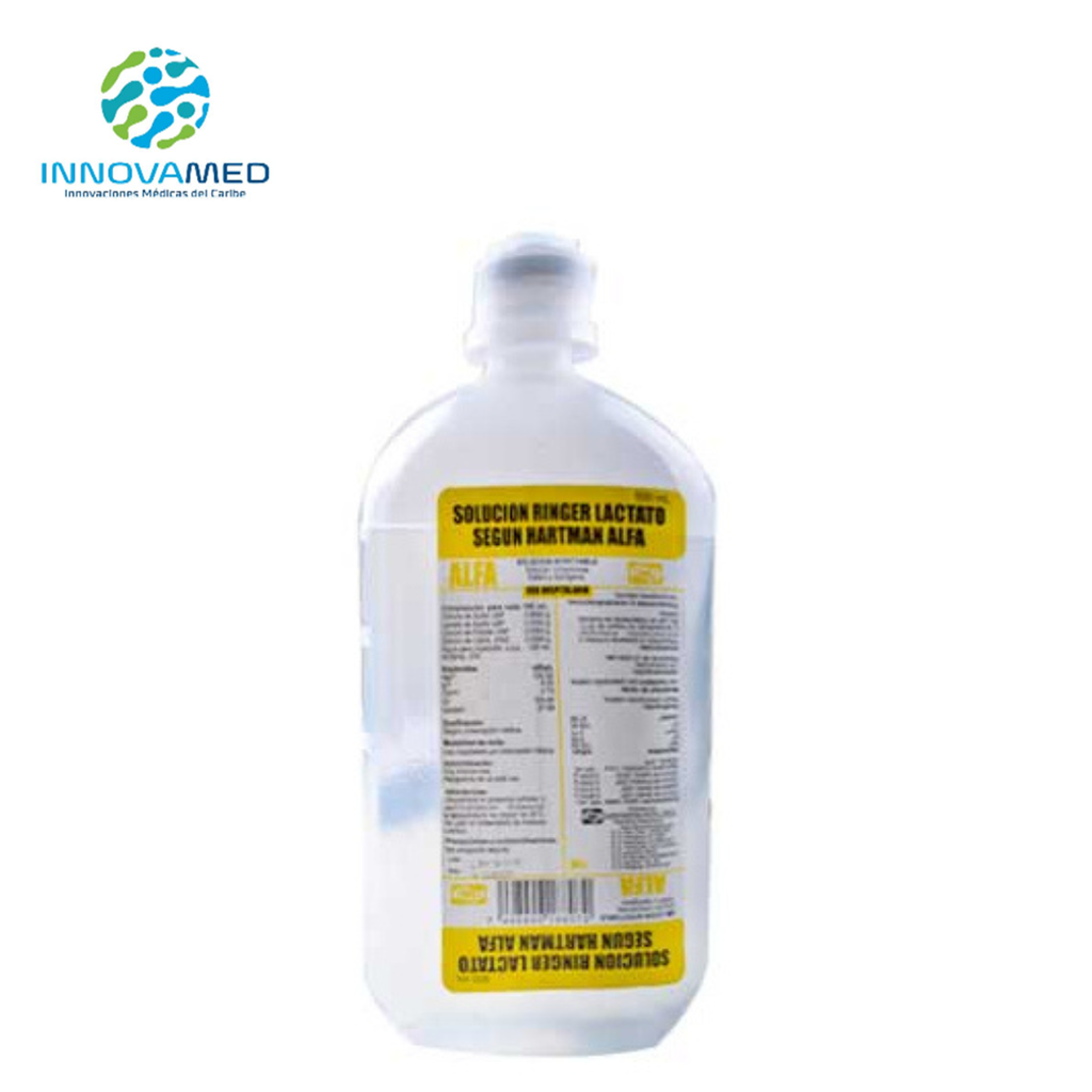 Solución Lactato Ringer en Frasco de 1000ml Alfa