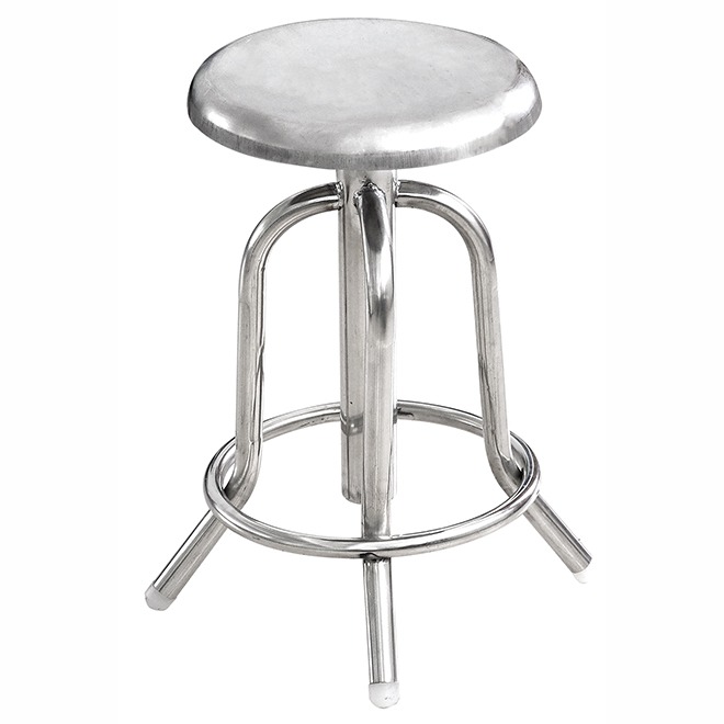 Taburete Giratorio Ajustable en Acero Inoxidable, sin Ruedas  InnCare.