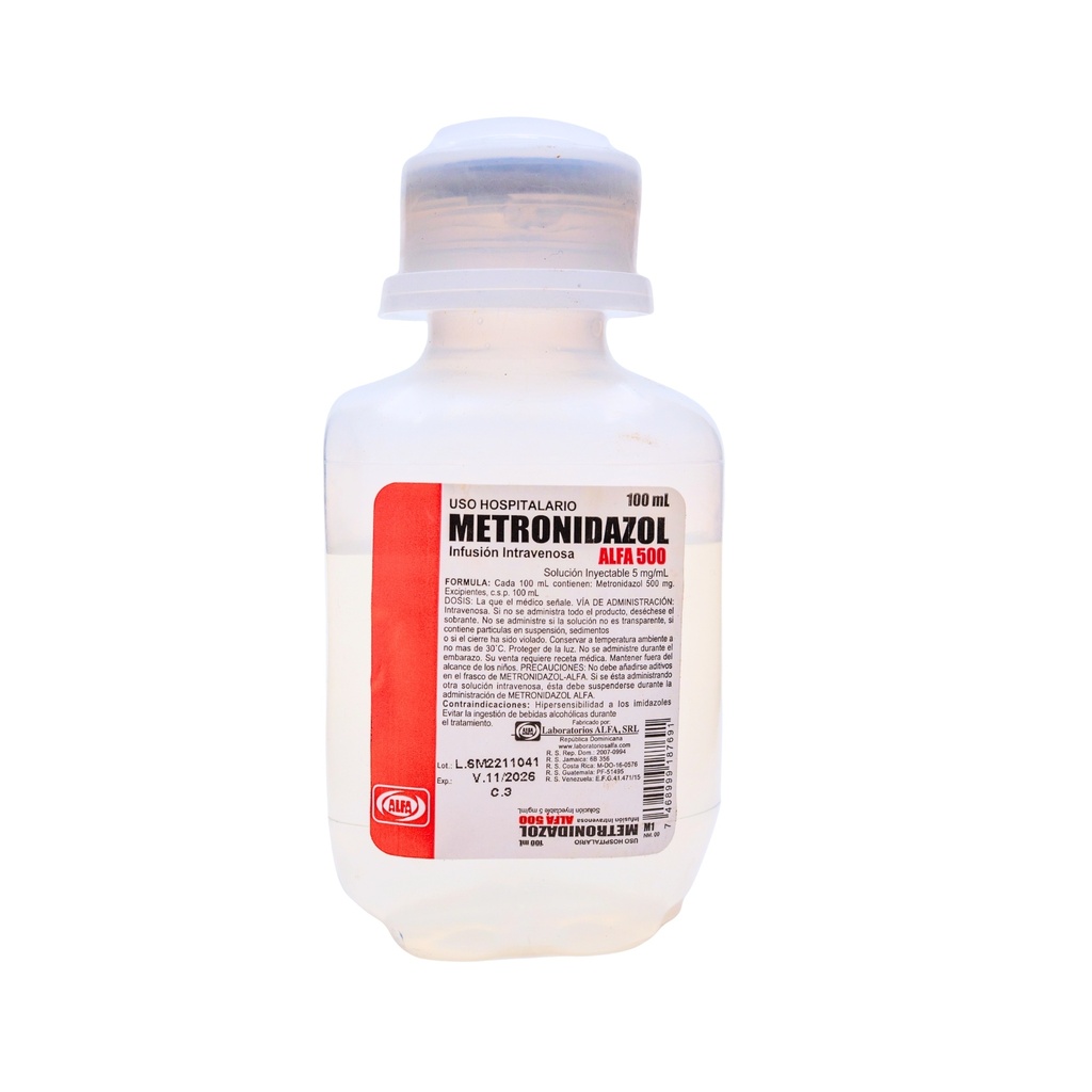 Metronal (infusión) de 500mg en Frasco de 100 ml
