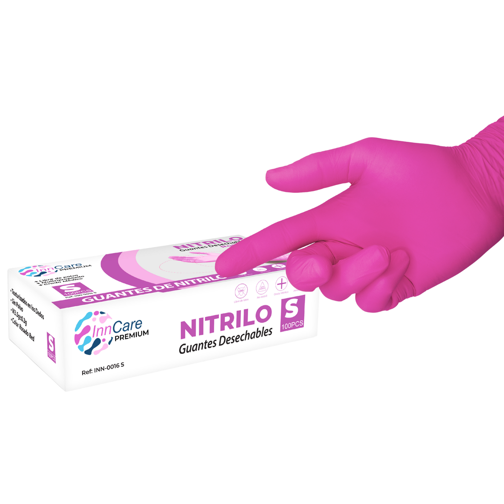 Guantes de Nitrilo Premium Rosado InnCare 