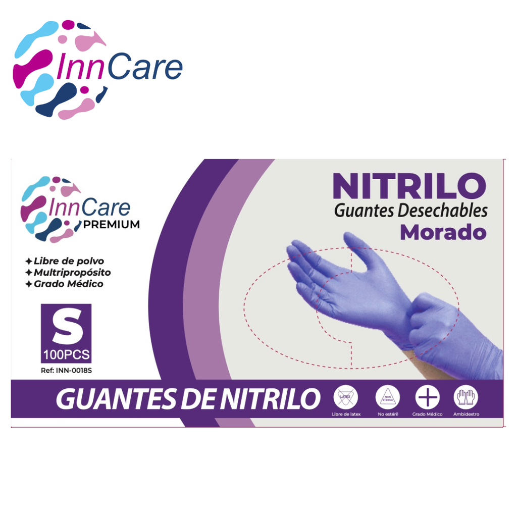 Guantes de Nitrilo Morado InnCare    