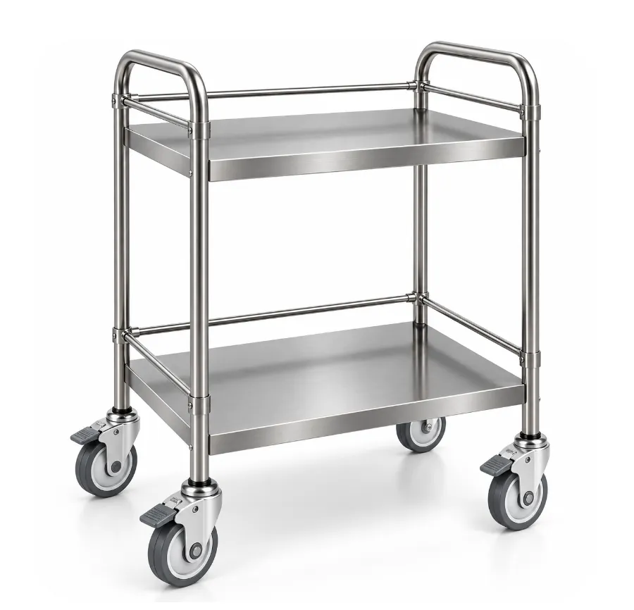 [INN-L013] Carro de Distribución Hospitalaria / Mesa Auxiliar de Acero Inoxidable Sin Gavetas – InnCare