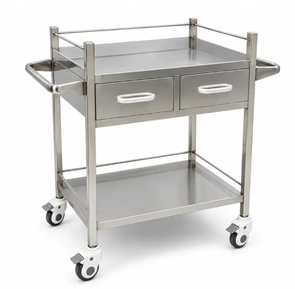 Carro de Distribución Hospitalaria con Gavetas / Mesa Auxiliar de Acero Inoxidable con Gavetas  InnCare