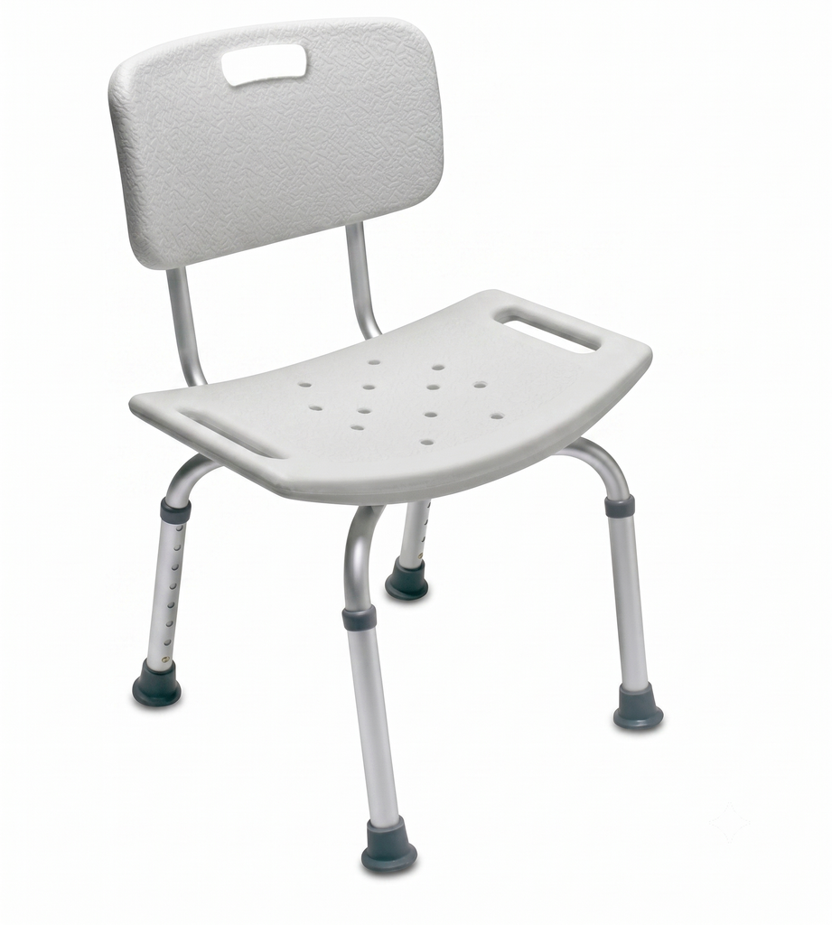 [7921KD-1] Silla de Baño Abatible con Respaldo/Asiento de Bañera