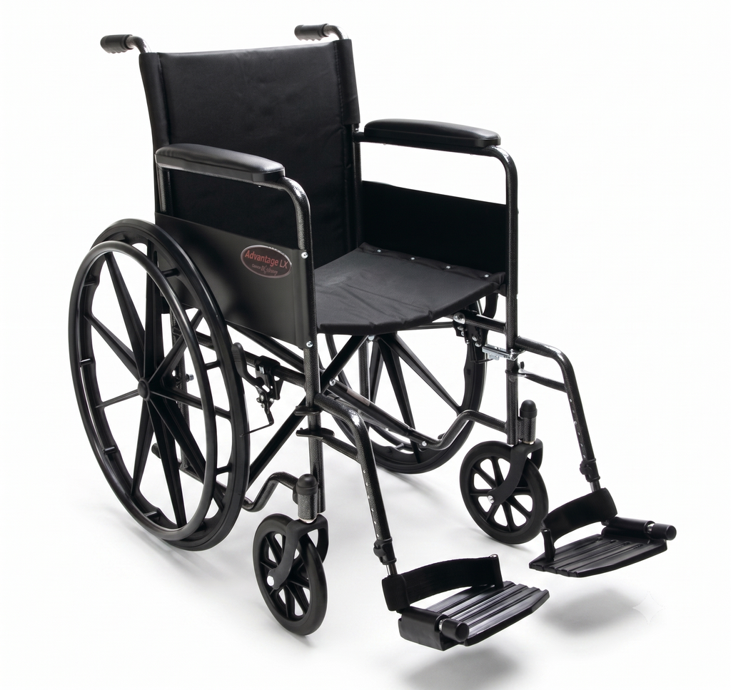 Silla de Ruedas con Brazo de Escritorio Desmontable, Reposapiés Abatible Desmontable LX 18X16 (Nylon)