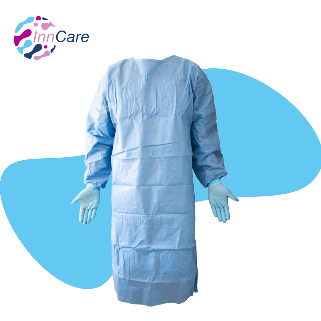 Bata Quirurgica Reforzada Esteril  Manga Larga Con Puño Desechable InnCare 
