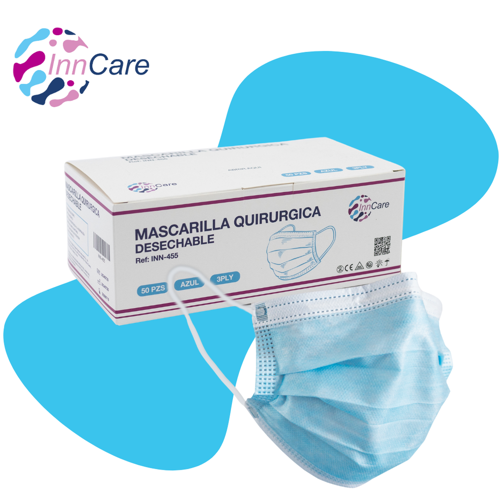 Mascarillas Desechables 3 Ply FDA InnCare 