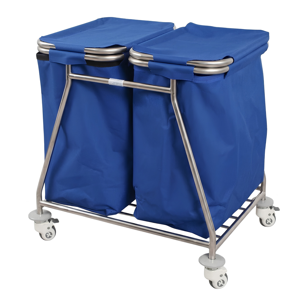 [INN-L099] Carro de Lavanderia Para Ropa Limpia de Dos Bolsas Rodable InnCare  
