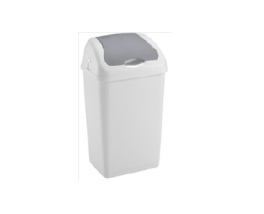 Zafacón Papelera Plástico con Tapa y Ventana Abatible de 18L InnCare