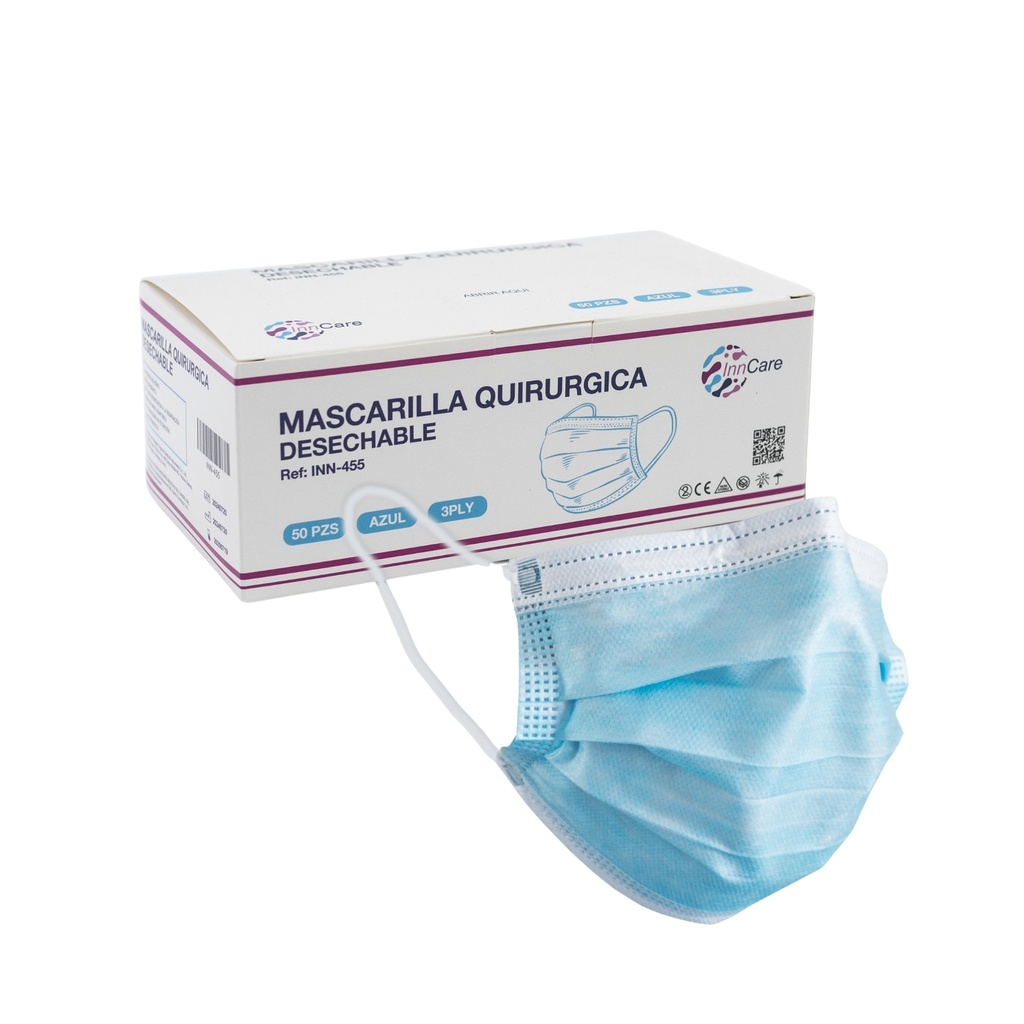 Mascarillas Desechables 3 Ply FDA InnCare 