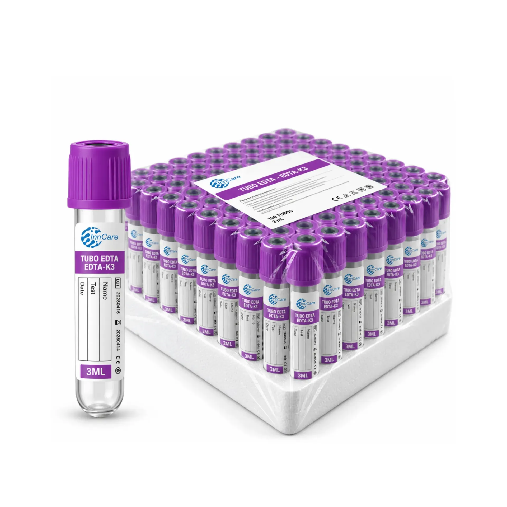 Tubo de Extracción de Sangre de 3ml InnCare