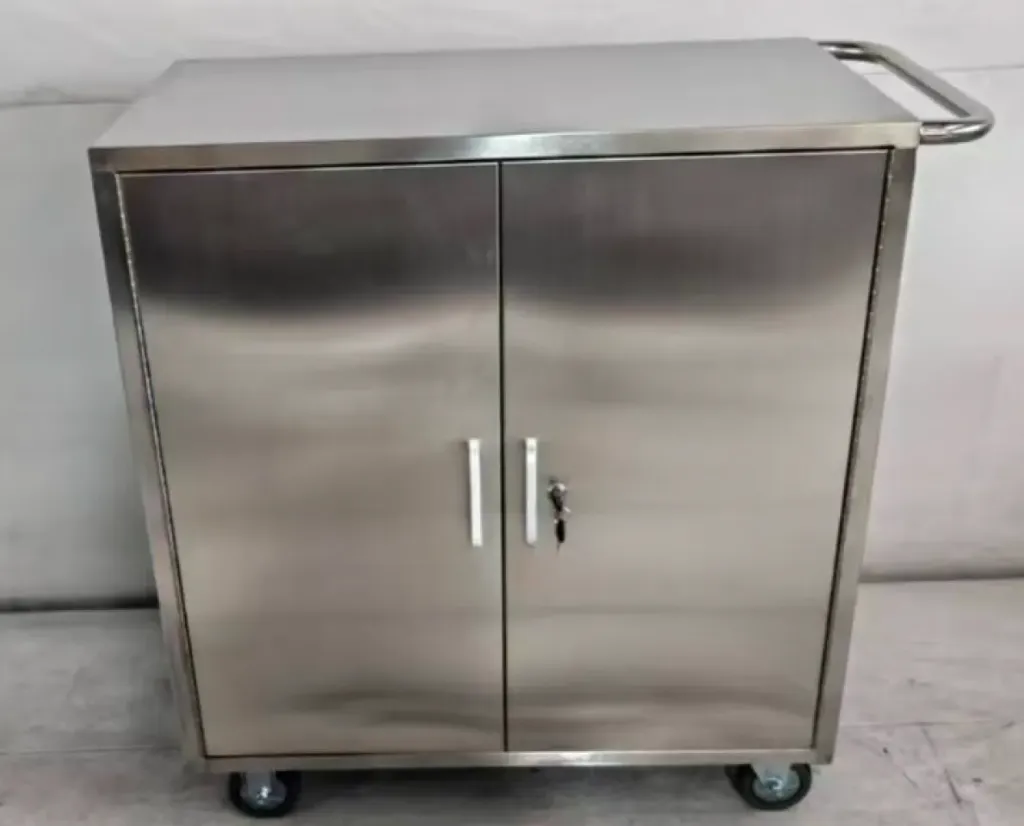 Carro Cerrado de Distribucion / Carro de Transporte / Mesa Auxiliar de Acero Inoxidable con Puertas – InnCare