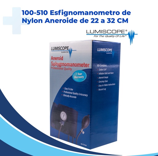 [100-510] Esfigmomanómetro de Nylon Aneroide de 22 a 32 CM Grafco