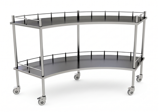 [INN-L114] Mesa para Instrumental Quirúrgico Semi Circular, Curva Quirófano