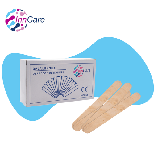 [INN-201] Baja Lengua (Depresor de Madera) Caja de 100 Desechable InnCare