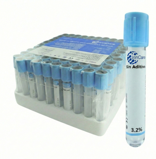 [INN-319] Tubo de Extracción de Sangre Azul con 3.2% de Sodium Citrate 3ml - Paquete de 100 InnCare