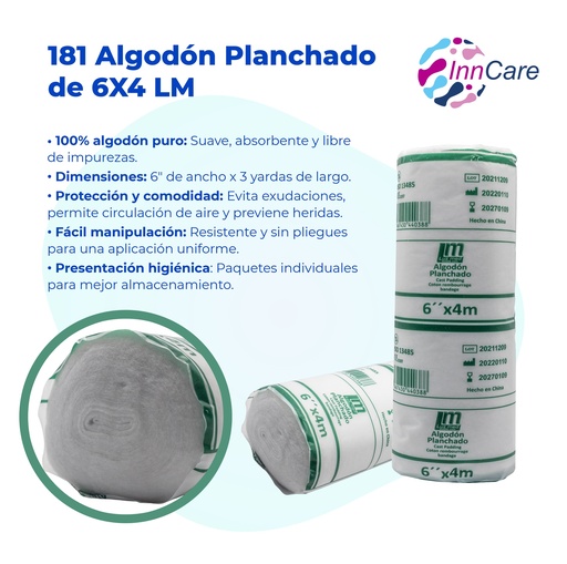 [181] Algodón Planchado de 6X4  InnCare