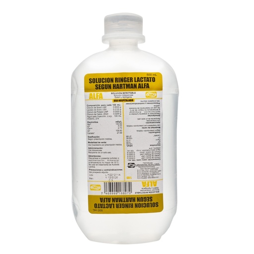 [4508] Solución Lactato Ringer en Frasco de 500ML Alfa