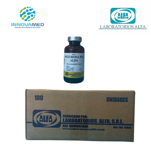 Dextrosa al 50% en Frasco de 20ML Solución Inyectable ALFA