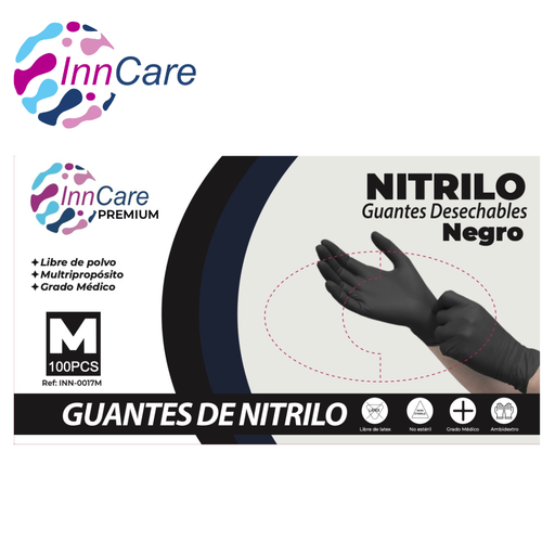 Guantes de Nitrilo Negro InnCare Premiun 100/1