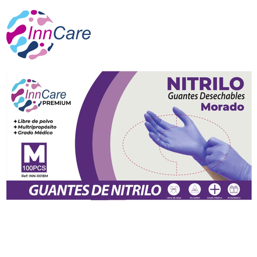 [3HAG3X] Guantes de Nitrilo Morado InnCare    