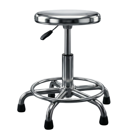 [INN-L015] Taburete Giratorio de Acero Inoxidable Con Ruedas InnCare